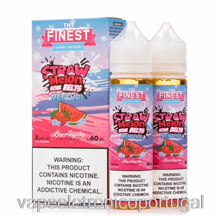 Vape Eletronico Palha Melão Sour Belts Mentol - A Melhor Edição De Doces - 120ml 3mg